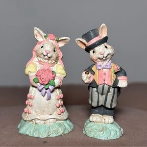 Mr. and Mrs. Rabbit Vintage 1990s Figurines